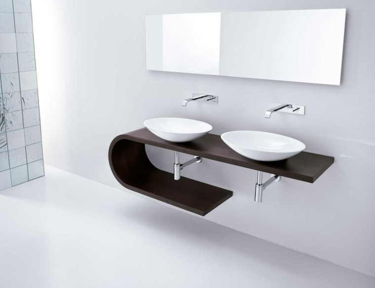 dos lavabos de diseño moderno