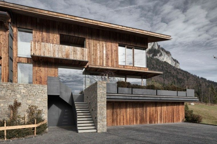 dsieño moderno casa madera montaña
