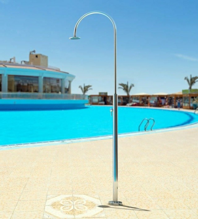 ducha aluminio diseño simple piscina