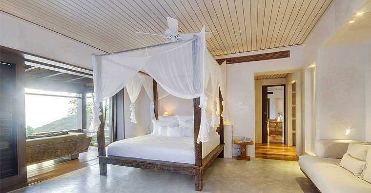escapada romántica dormitorio terraza cama dosel ideas