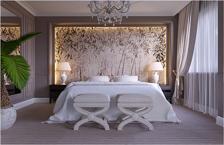 estilo tropical pared decorada taburetes blancos ideas