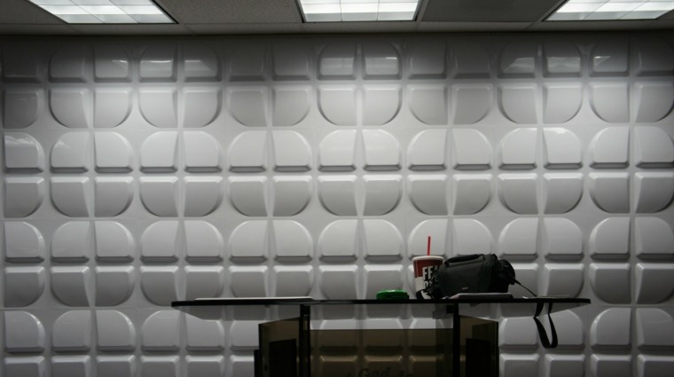estudio moderno mesa gris papel