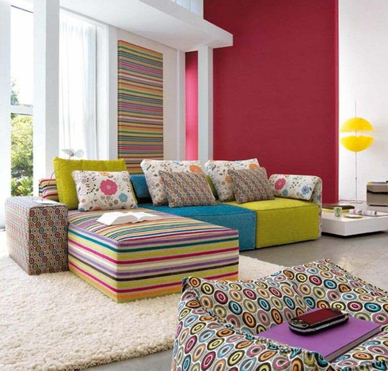 estupendo diseño salon muebles colores