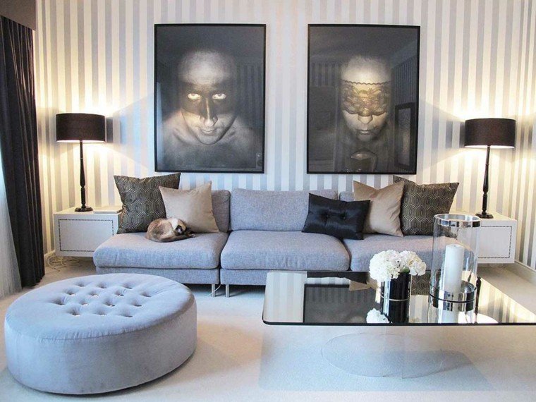 estupendo diseño salones modernos gris