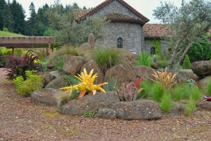 Roca jardines y naturaleza, creando ambientes diferentes.