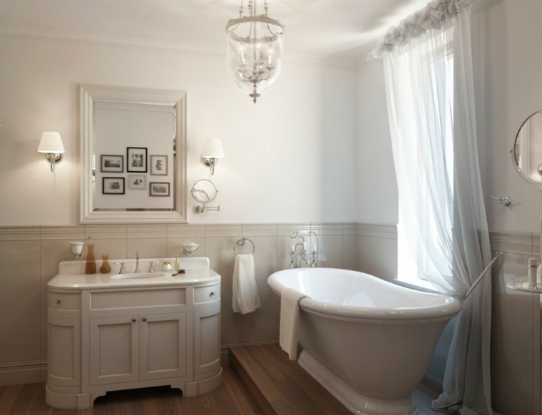 ideas decoracion baño cortinas elegante bañera