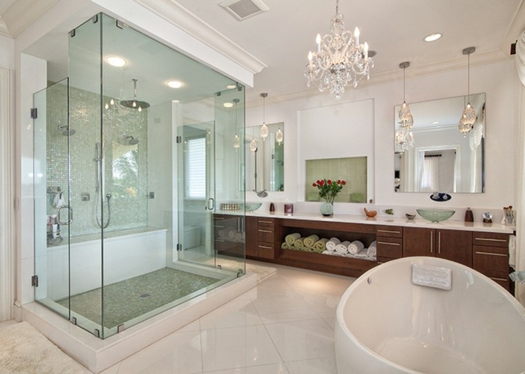ideas decoracion baño cristales cabina ducha