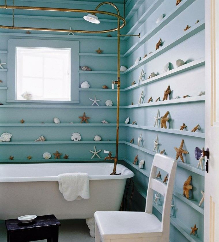 ideas decoracion baño madera estrellas ducha