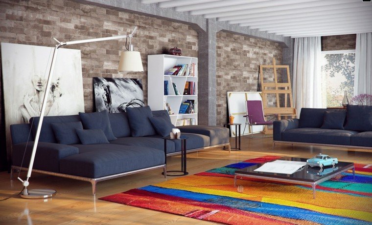 ideas para decorar una pared de salón alfombra colores modernas