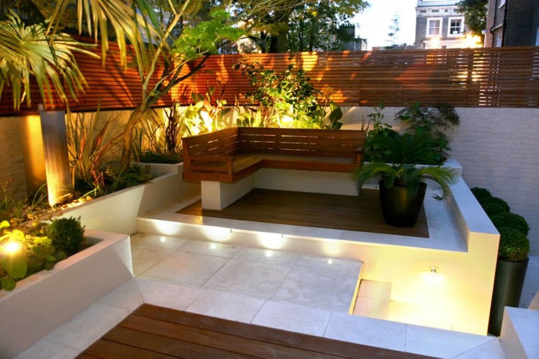 iluminacion nocturno jardin blanco