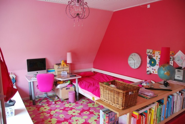 interesante flores silla computadora rosa
