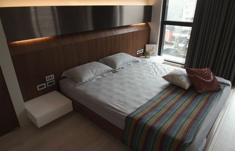 interiores minimalistas dormitorio mesitas noche blancas ideas