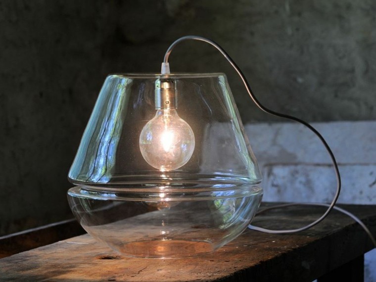 lamparas de mesilla de noche cristal estilo industrial ideas