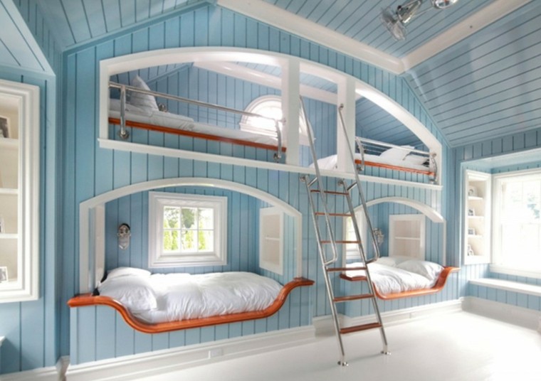 literas blanco madera ventanas escalera