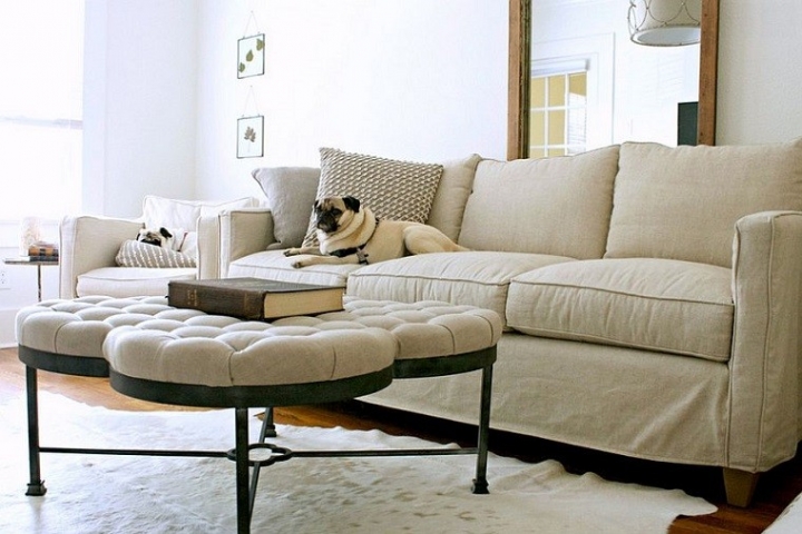 Mesa redonda o cuadrada otomana para el salón