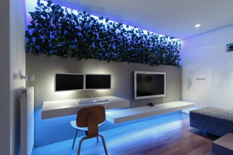 Mueble con LED integrado, unidades de pared asombrosas.