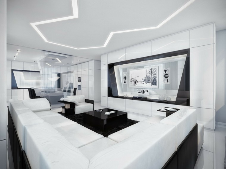 moderno futurista salon led techo