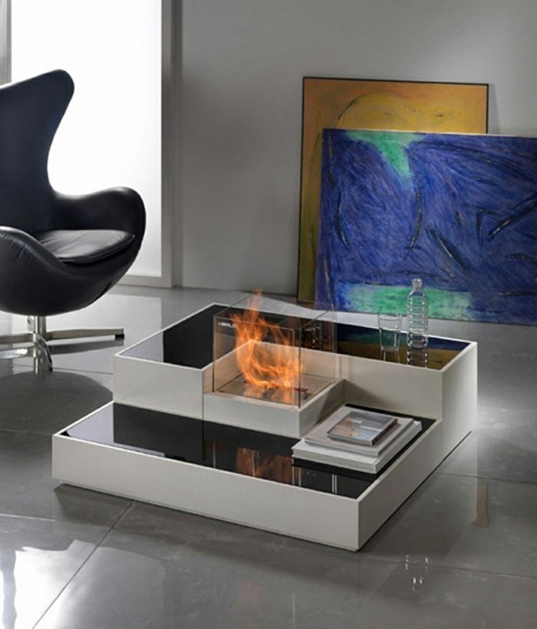 moderno mesa chimeneas diseño sillas