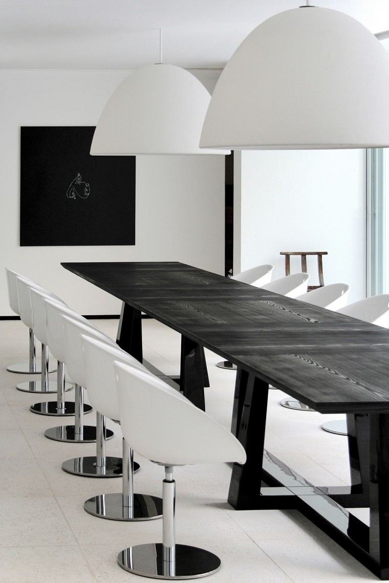 moderno minimalista salon reuniones madera