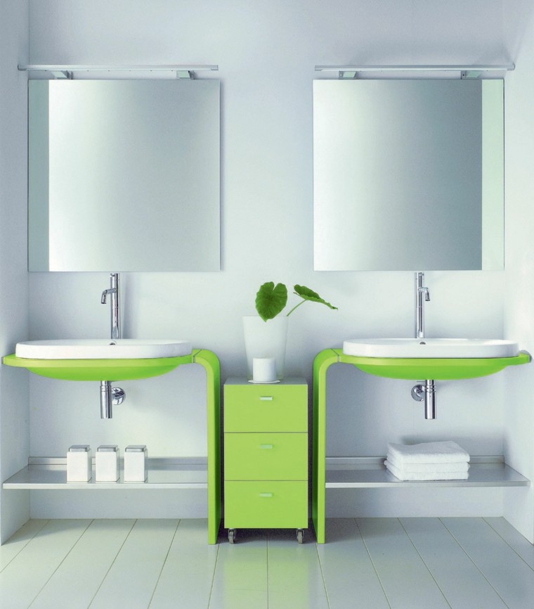 original diseño lavabos verdes modernos