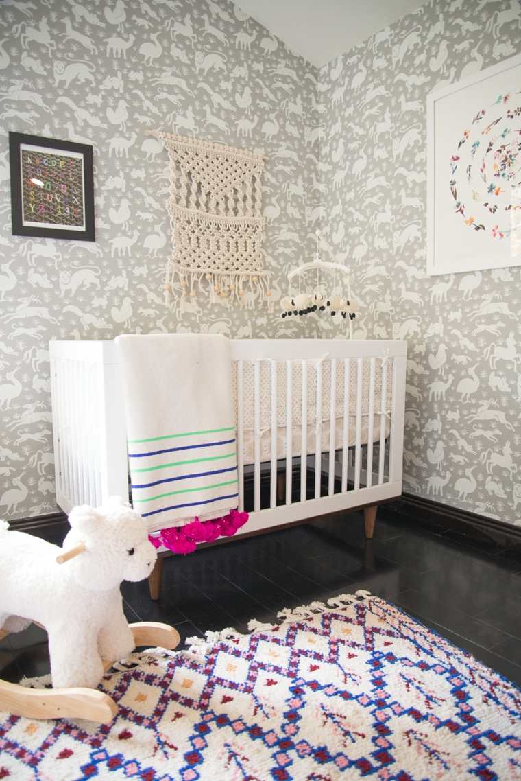 papel pared color gris animales