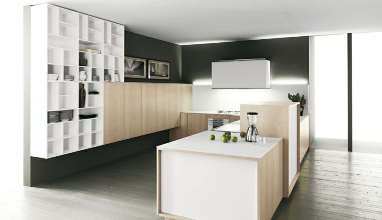 cocina moderna con luces Led integradas pared negra luces led integradas