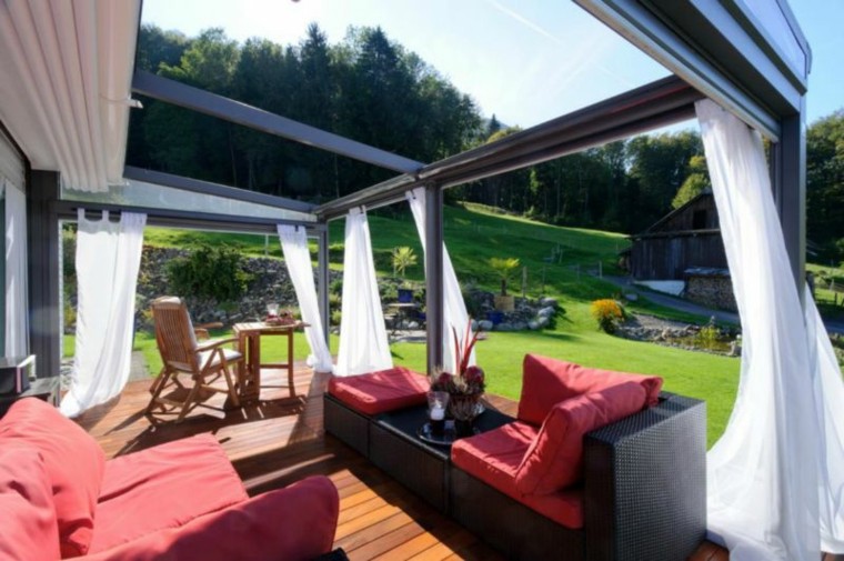 Cenadores con cortinas - treinta y ocho ideas