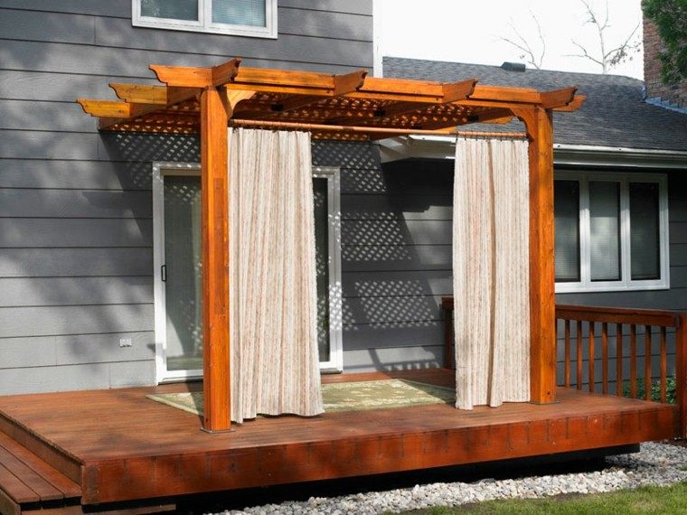 pergolas porche plataforma madera natural