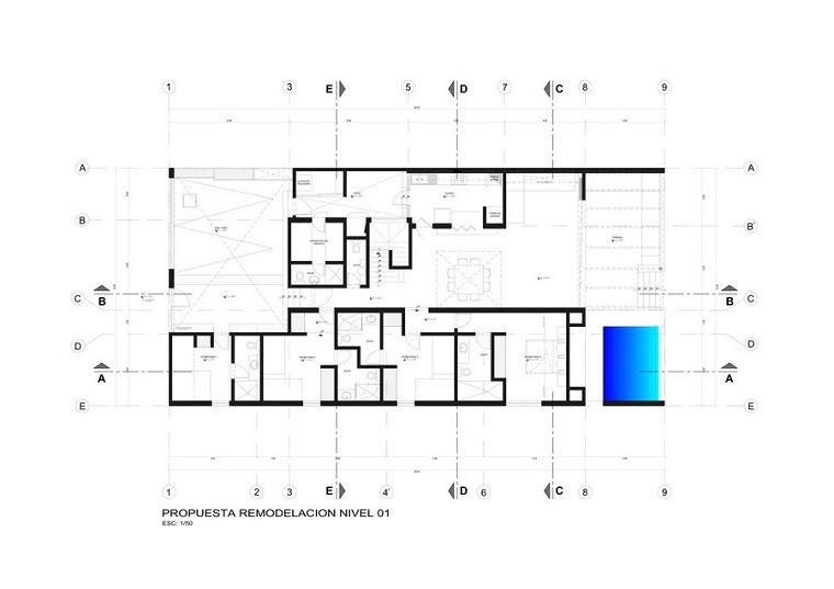 plano numero uno color azul