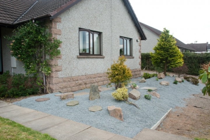 Roca jardines y naturaleza, creando ambientes diferentes.