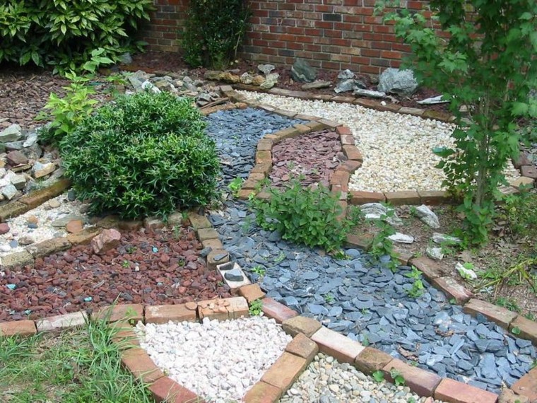 roca jardines senderos estrellas grava