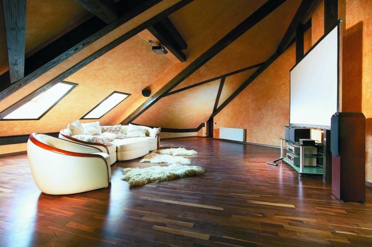 sala estar atico suelo madera 