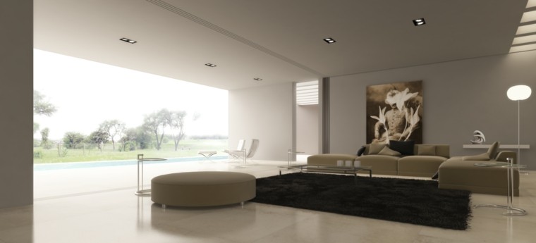 salon cubierto moderno color beige