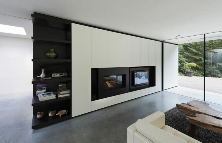 salon moderno mesa madera natural