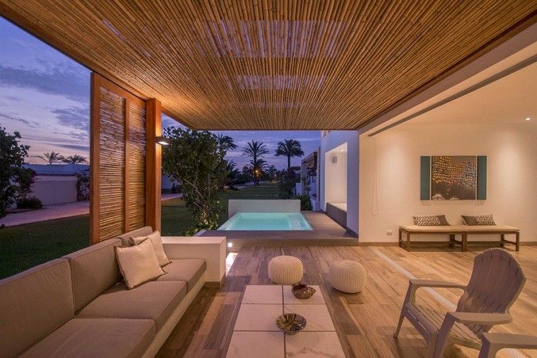 salon vistas techos de madera bambu
