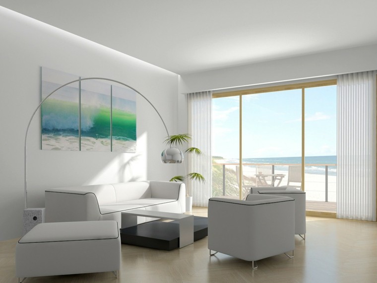 salones blancos vistas playa