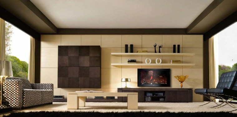 salones modernos diseño contemporaneo madera