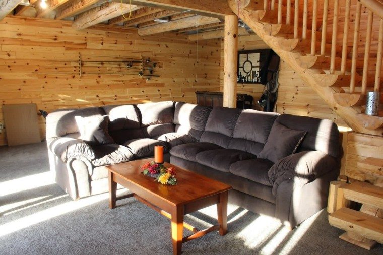 sofa forma ele cabaña madera