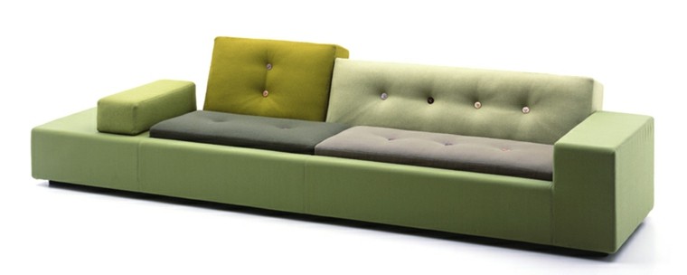 sofa moderno tonos verdes