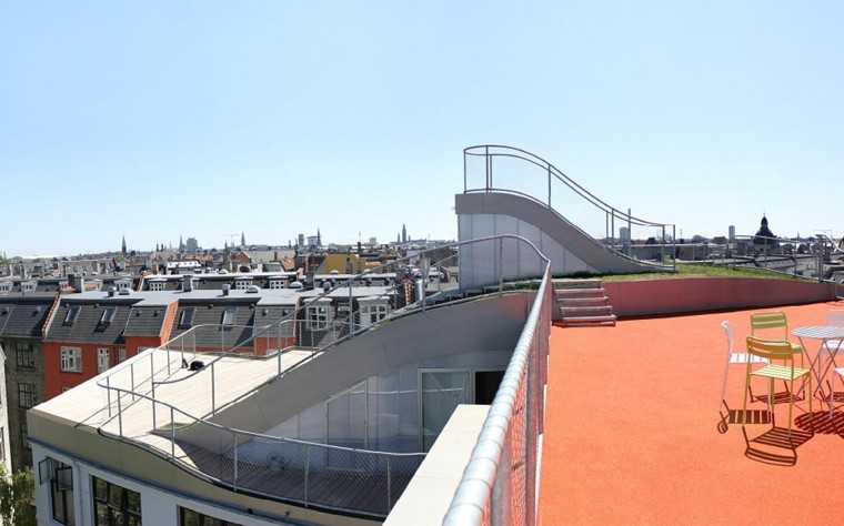 terraza naranja con sillas de metal terraza naranja sillas modernas