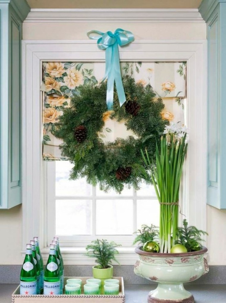 adornos de navidad vajilla basos azul