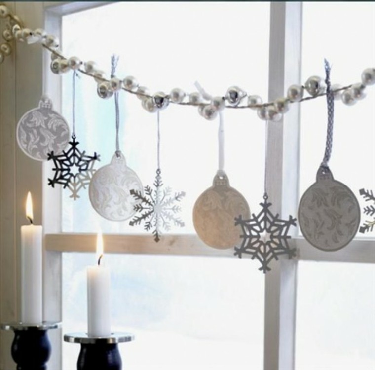 Christmas Decorations with Lit Candles