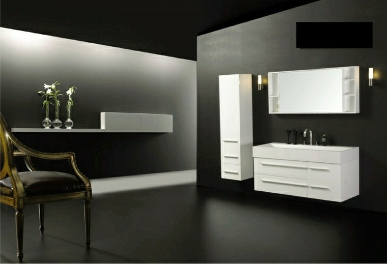 baño moderno diseño color gris 