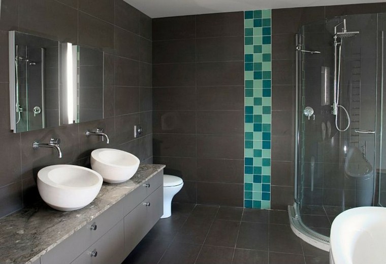 baño diseño moderno gris aguamarina