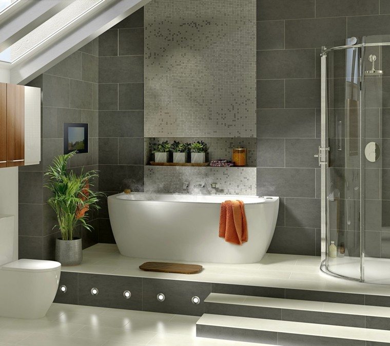baño moderno bañera cabina ducha 