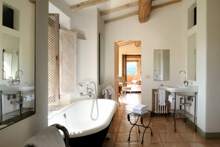 Cuartos de baño rusticos - 50 ideas con madera y piedra