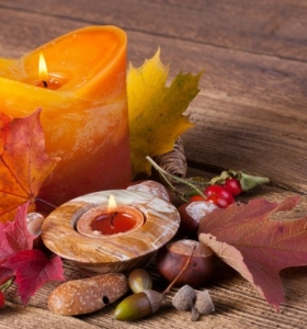 Hojas de arboles secas para adornos de otoño - 50 ideas