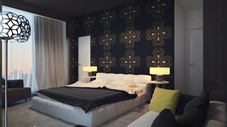 bonito diseño papel pared dormitorio