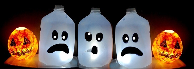 botellas plastico caras pintadas hallowenn