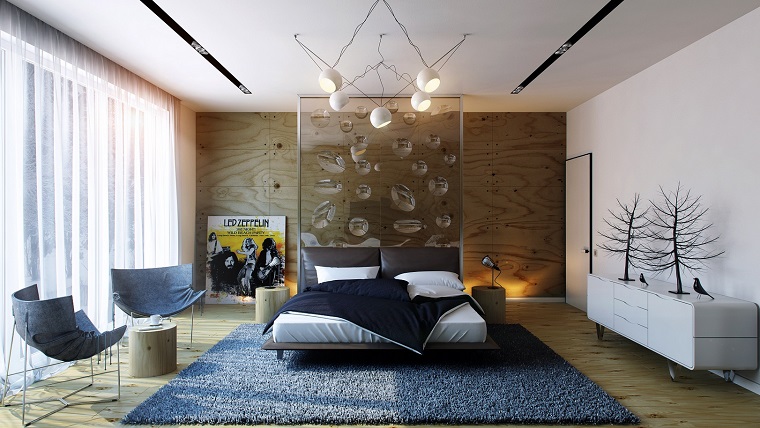 cabeceros originales cama dormitorio moderno pared cristal ideas